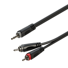 RAYC150L2 Roxtone Ready audio cable connectors: Jack 1x3.5 stere - 2xRCA-M-2m (Mini jack 2 Tulip)