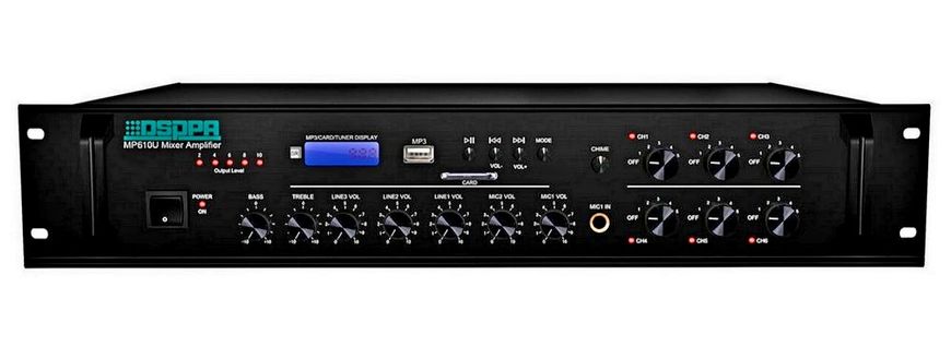 DSPPA MP610U 250W 6 Zones Paging Amplifier with USB/ SD/ FM/ Bluetooth