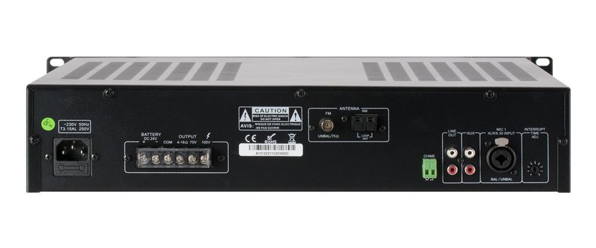 ITC Audio T-120MT Усилитель мощности трансляционный 1-зонный с USB проигрывателем и тюнером 120Вт