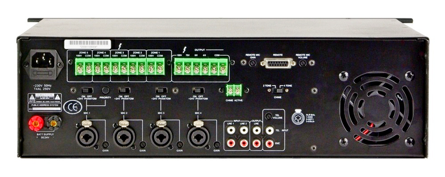 TI-240S ITC Підсилювач потужності трансляційний 5-зонний з USB програвачем і тюнером 240Вт