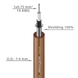 GC080-TS ROXTONE Instrumental cable, diameter 7 mm, 1 mm x 0.75.