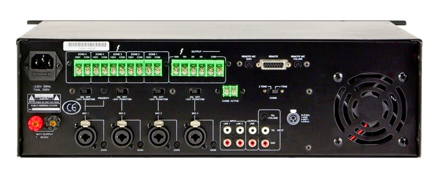 TI-350S ITC Підсилювач потужності трансляційний 5-зонний з USB програвачем і тюнером 350Вт