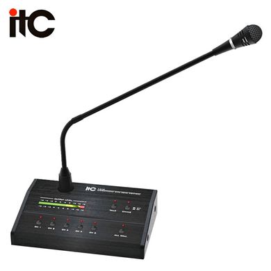 T-318 ITC Удаленная микрофонная консоль работает с 5-зонным микширующими усилителями: TI 120S, TI 240S, TI 350S.