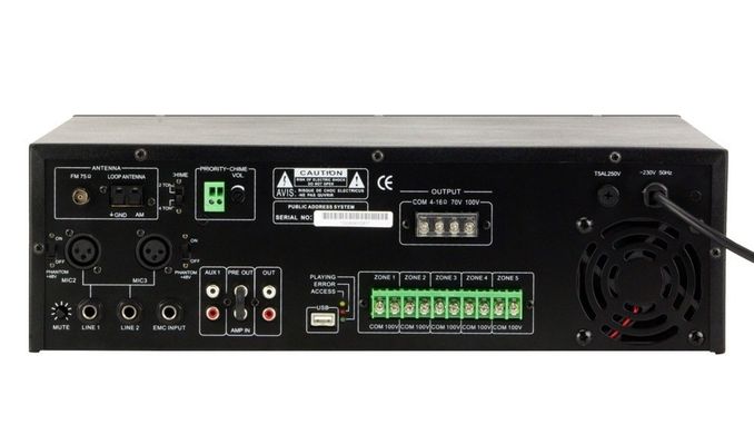 Ti-120MT ITCUsilitel power translational 5-zone with USB player and a tuner 120W