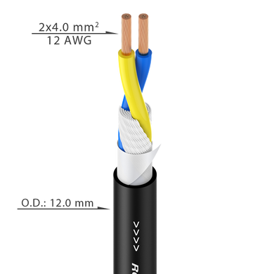 SC020F Roxtone Акустический кабель , диаметр 11 мм, сечение 2 x 4 мм