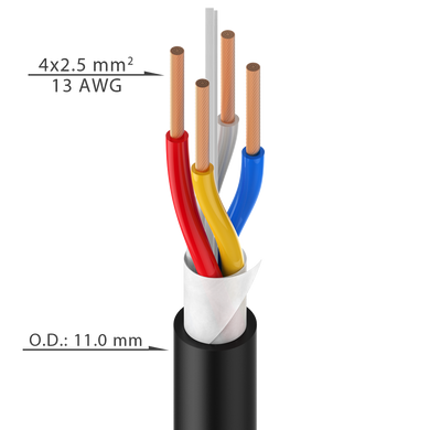 SC040C ROXTONE Акустический кабель , диаметр 11 мм, сечение 4 x 2,5 мм