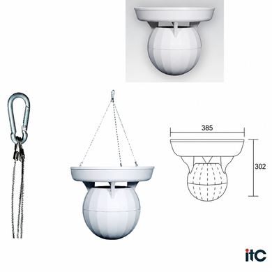 T-600W ITC Suspended wide coverage loudspeaker, 100V, 60W, 360 * White