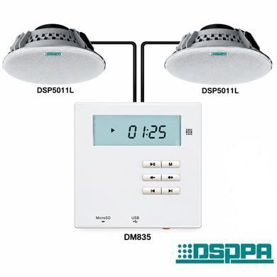 DSPPA M2W &ndash; компактная,&nbsp;система с безрамочными, потолочными громкоговорителями