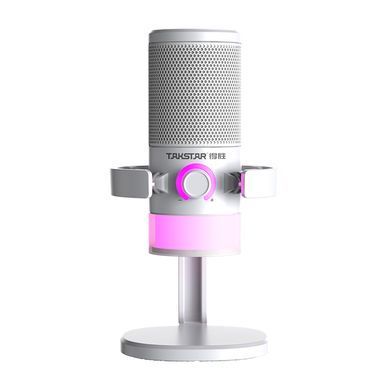 Takstar GX3 &mdash; настільний USB конденсаторний мікрофон Type-C для стрімінгу та запису &mdash; білий.