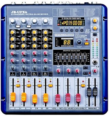 JB-UFX6 JB sound Микшерный пульт 2 моно+2 стерео канала
