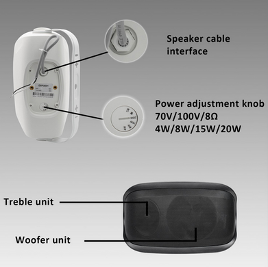 DSPPA DSP2601W 20Вт Водонепроникний вуличний настінний динамік IP65