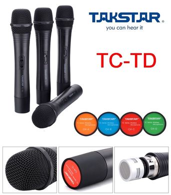 TC-TD Takstar Ручной вокальный микрофон для 4х канальной радиосистемы Takstar TC4R (выбираемая опция к приемнику TC4R)