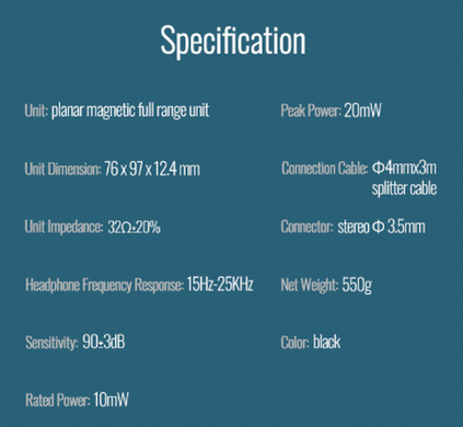 HF580 Takstar - HiFi headphones with ultra-thin planar diaphragm